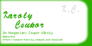 karoly csupor business card