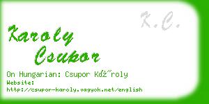 karoly csupor business card